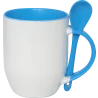 Caneca Com Colher para Sublima��o AZUL CLARO